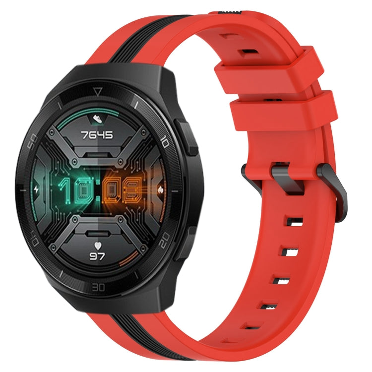 For Huawei Watch GT 2E 22mm Vertical Two-Color Silicone Watch Band