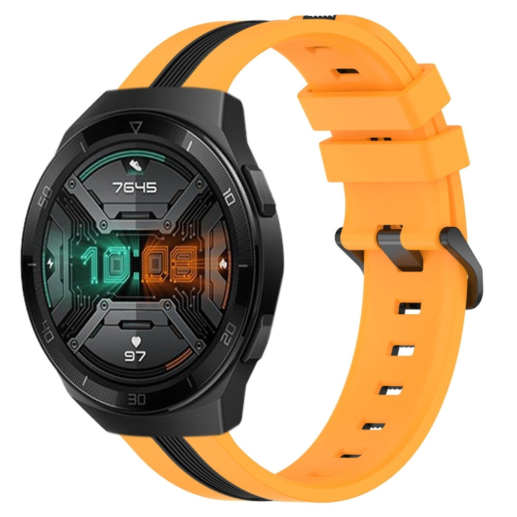 For Huawei Watch GT 2E 22mm Vertical Two-Color Silicone Watch Band