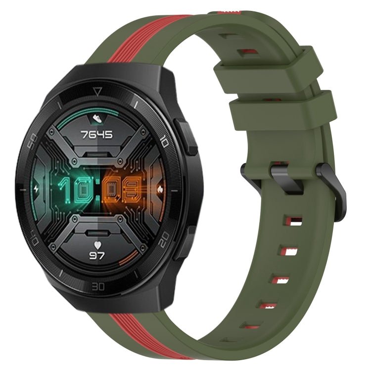For Huawei Watch GT 2E 22mm Vertical Two-Color Silicone Watch Band