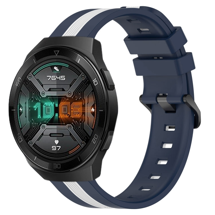 For Huawei Watch GT 2E 22mm Vertical Two-Color Silicone Watch Band