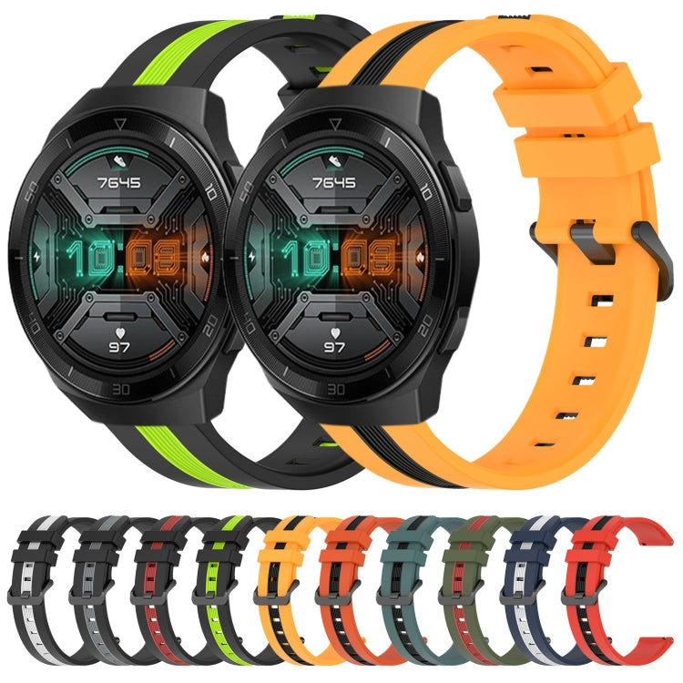 For Huawei Watch GT 2E 22mm Vertical Two-Color Silicone Watch Band