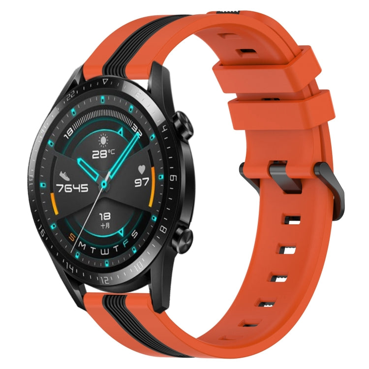 For Huawei GT2 46mm 22mm Vertical Two-Color Silicone Watch Band