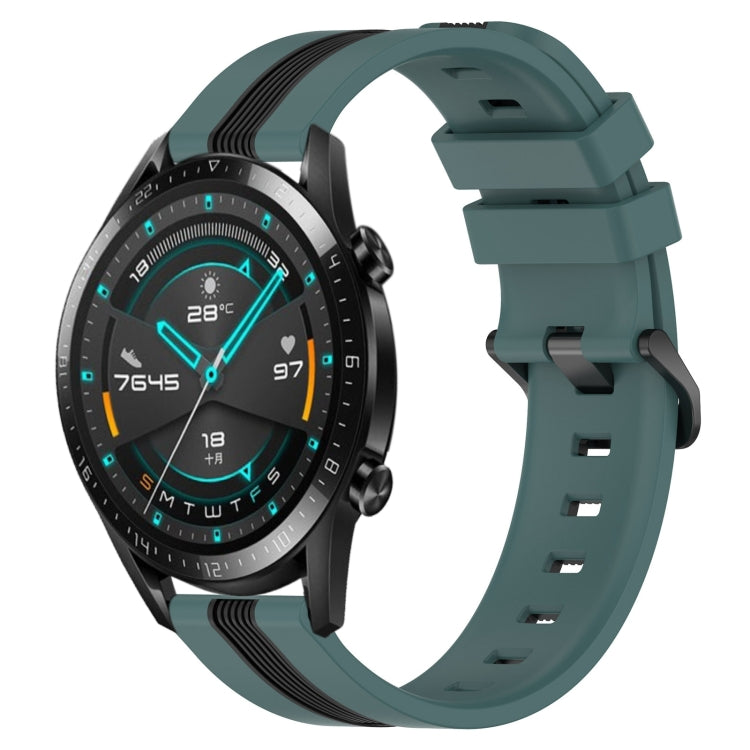 For Huawei GT2 46mm 22mm Vertical Two-Color Silicone Watch Band