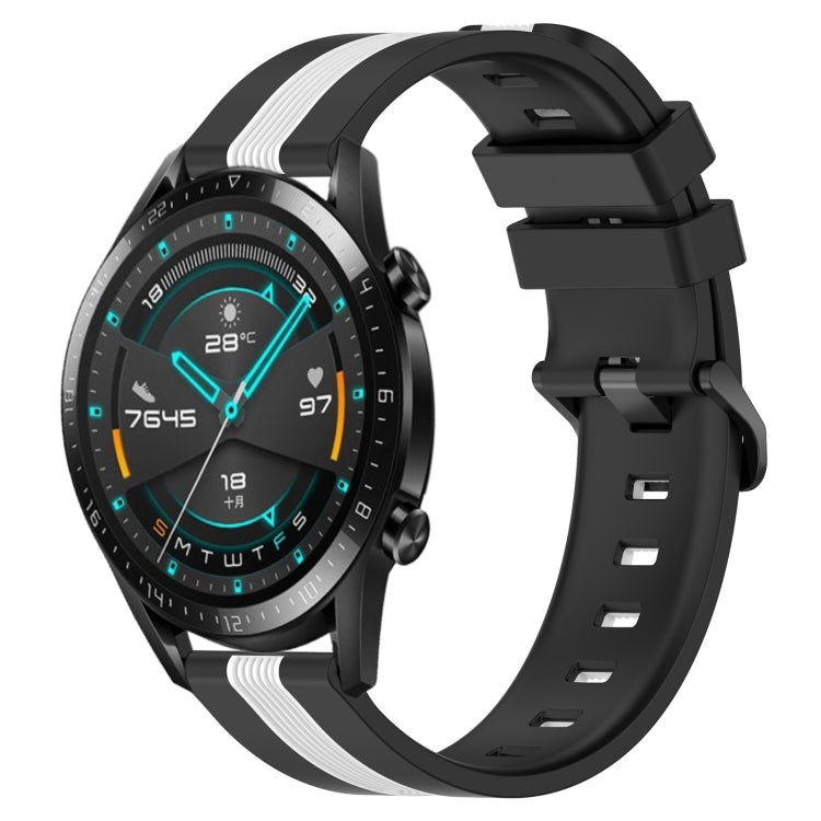 For Huawei GT2 46mm 22mm Vertical Two-Color Silicone Watch Band