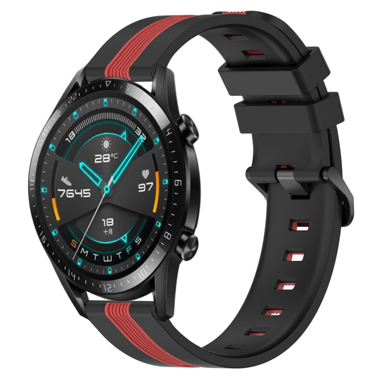 For Huawei GT2 46mm 22mm Vertical Two-Color Silicone Watch Band