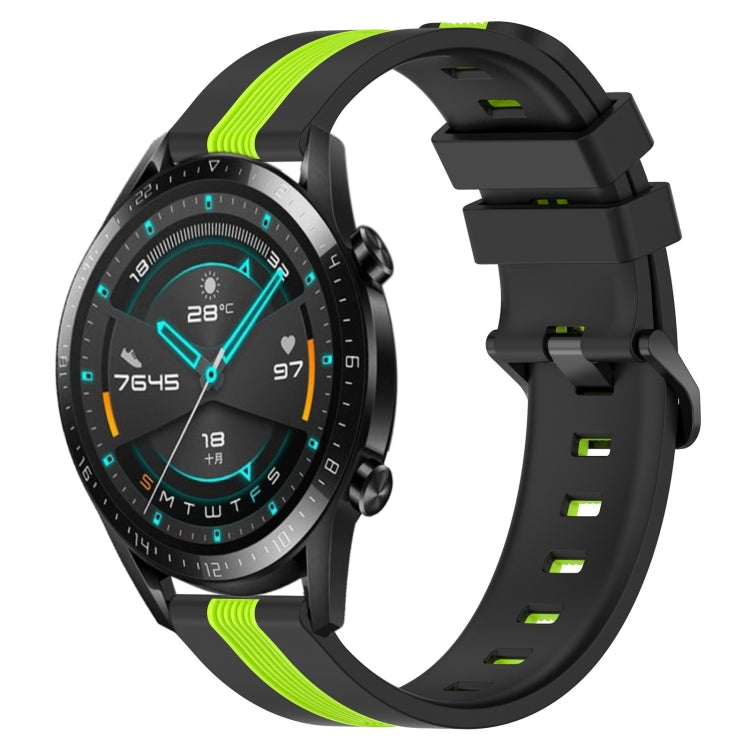 For Huawei GT2 46mm 22mm Vertical Two-Color Silicone Watch Band