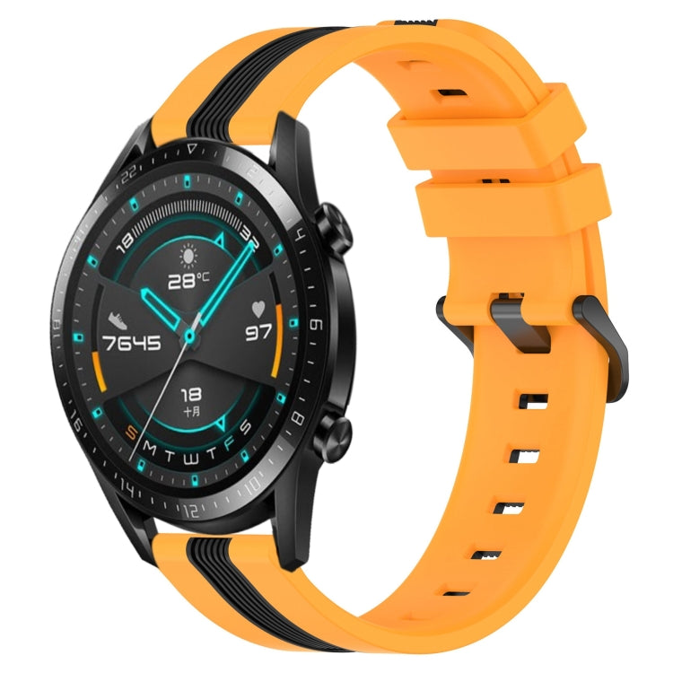 For Huawei GT2 46mm 22mm Vertical Two-Color Silicone Watch Band