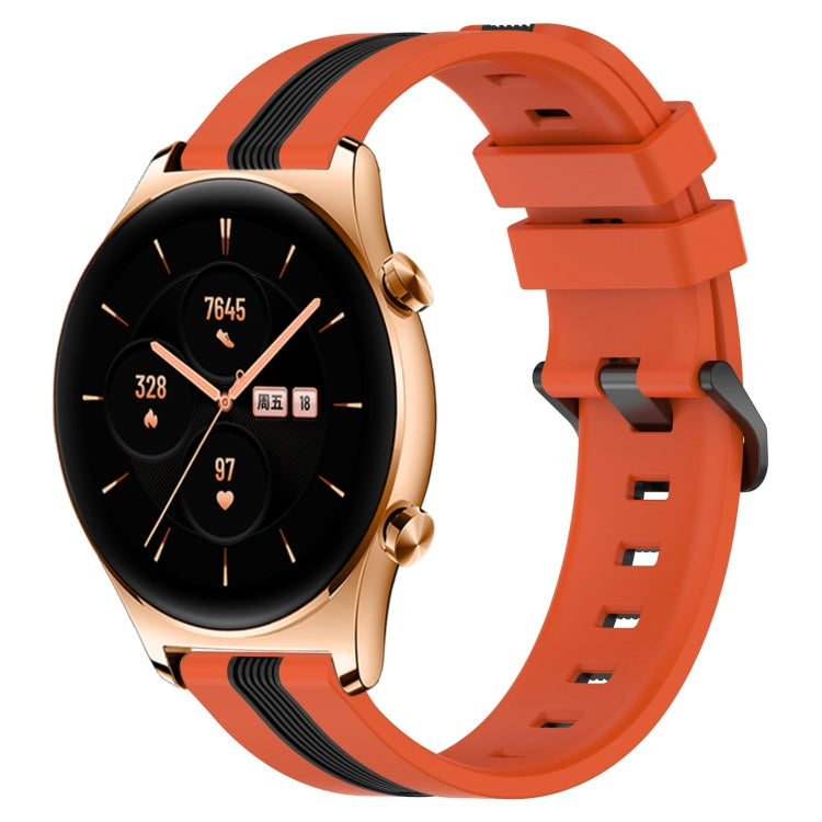 For Honor Watch GS 3 22mm Vertical Two-Color Silicone Watch Band