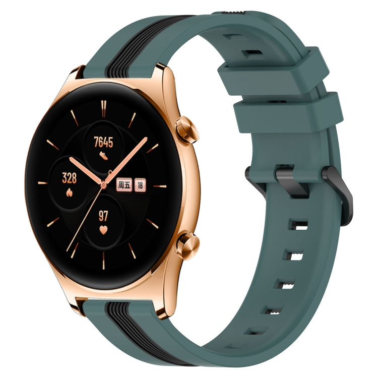 For Honor Watch GS 3 22mm Vertical Two-Color Silicone Watch Band