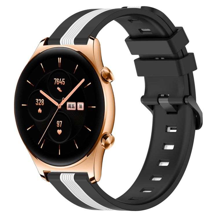 For Honor Watch GS 3 22mm Vertical Two-Color Silicone Watch Band