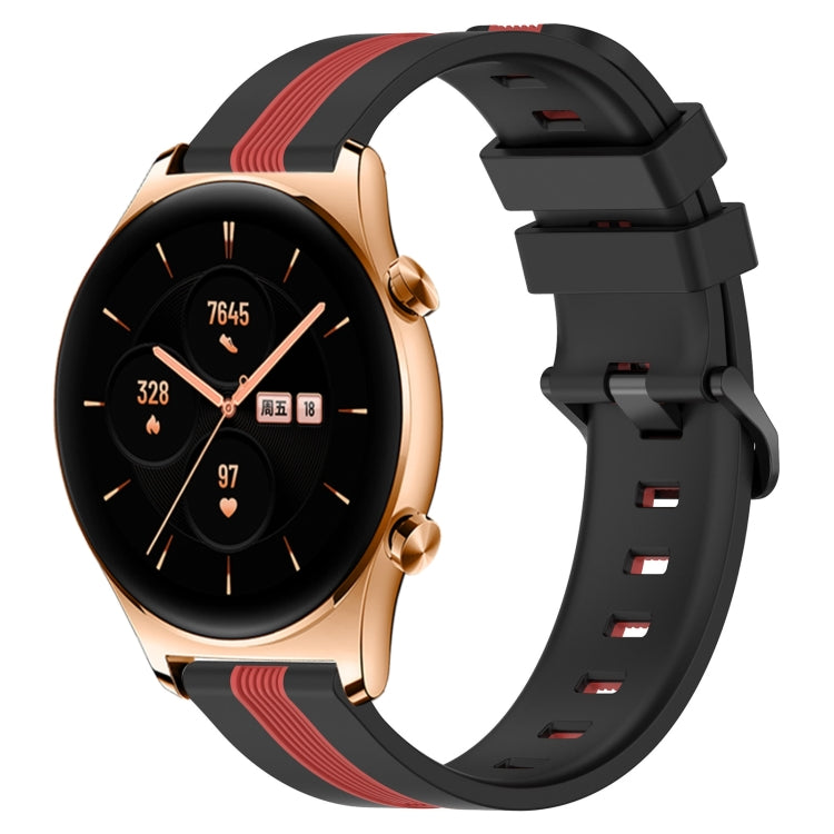 For Honor Watch GS 3 22mm Vertical Two-Color Silicone Watch Band