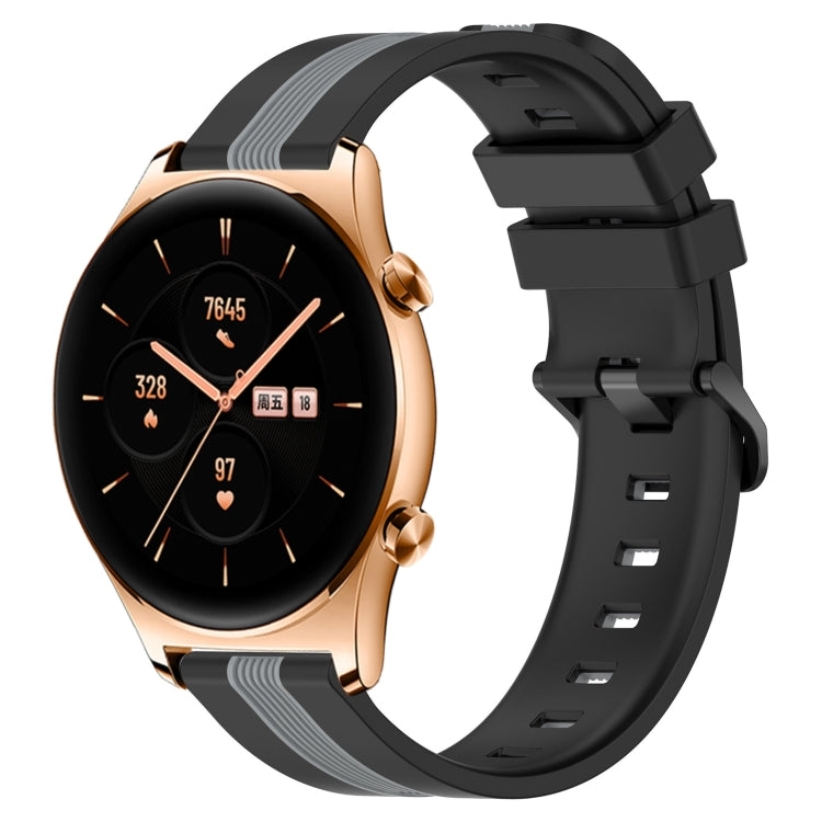 For Honor Watch GS 3 22mm Vertical Two-Color Silicone Watch Band