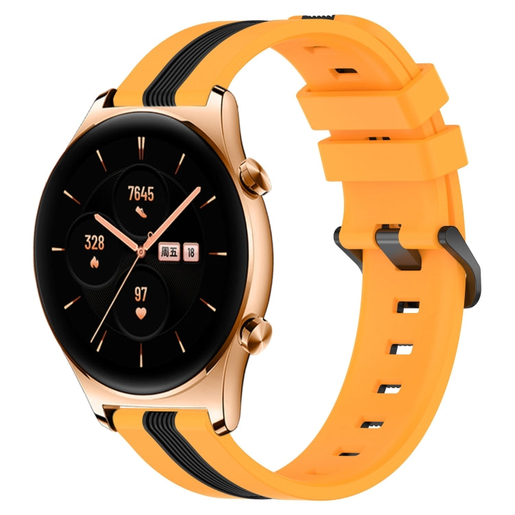 For Honor Watch GS 3 22mm Vertical Two-Color Silicone Watch Band