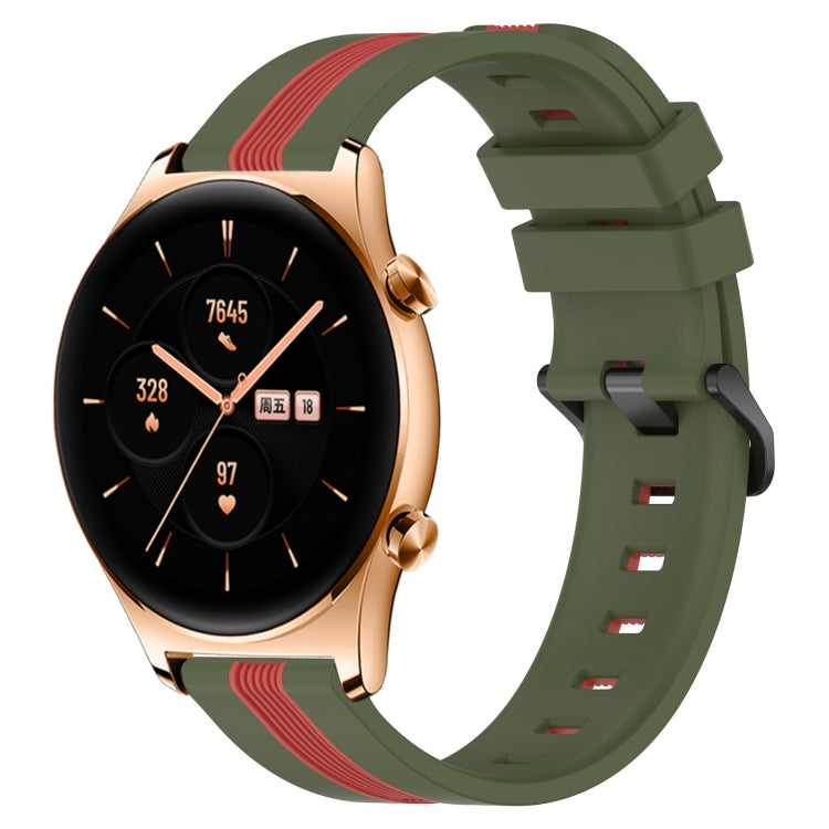 For Honor Watch GS 3 22mm Vertical Two-Color Silicone Watch Band