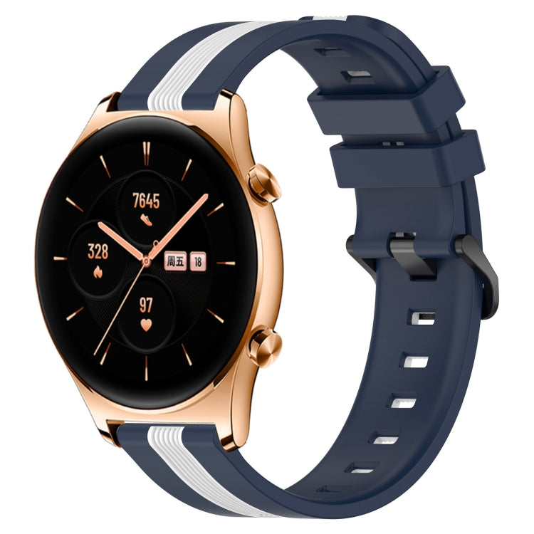 For Honor Watch GS 3 22mm Vertical Two-Color Silicone Watch Band