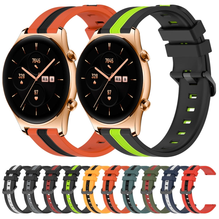 For Honor Watch GS 3 22mm Vertical Two-Color Silicone Watch Band