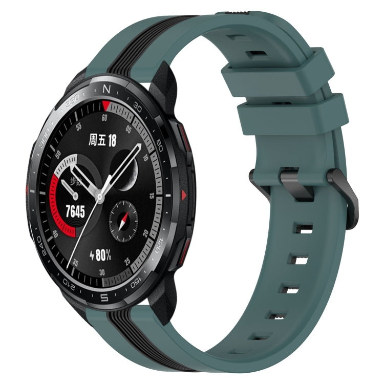 For Honor Watch GS Pro 22mm Vertical Two-Color Silicone Watch Band