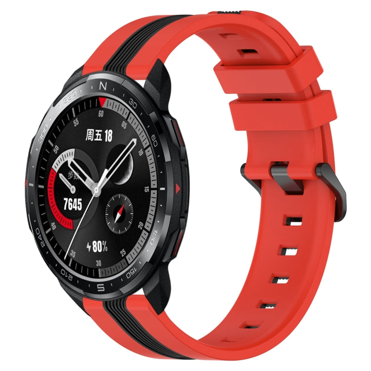 For Honor Watch GS Pro 22mm Vertical Two-Color Silicone Watch Band