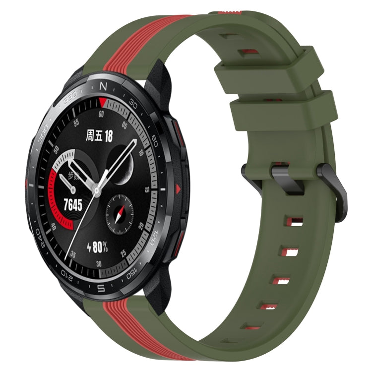 For Honor Watch GS Pro 22mm Vertical Two-Color Silicone Watch Band