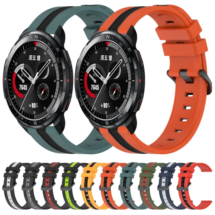 For Honor Watch GS Pro 22mm Vertical Two-Color Silicone Watch Band