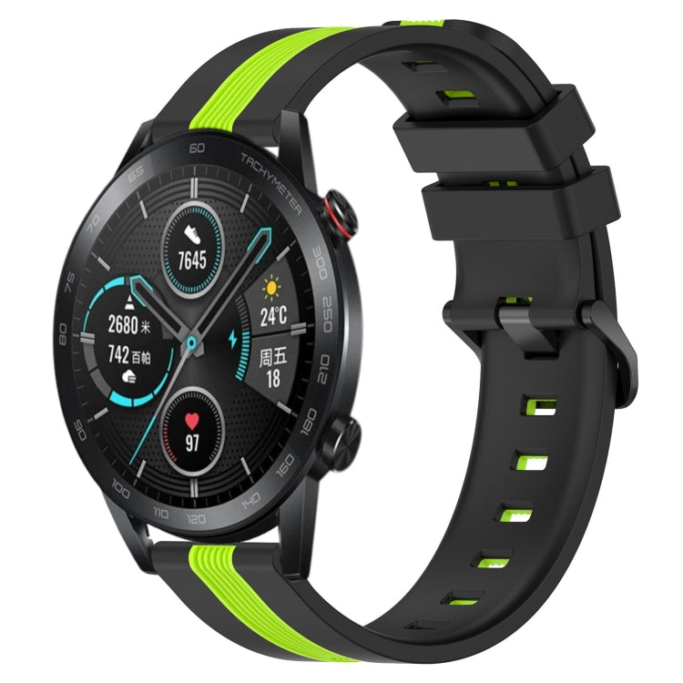For Honor Magic Watch 2 46mm 22mm Vertical Two-Color Silicone Watch Band