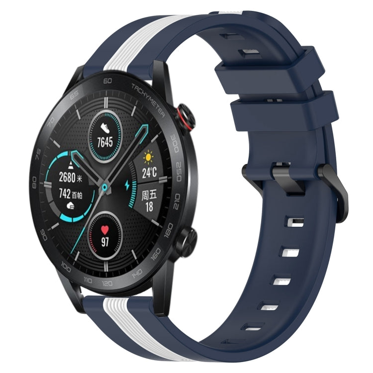 For Honor Magic Watch 2 46mm 22mm Vertical Two-Color Silicone Watch Band
