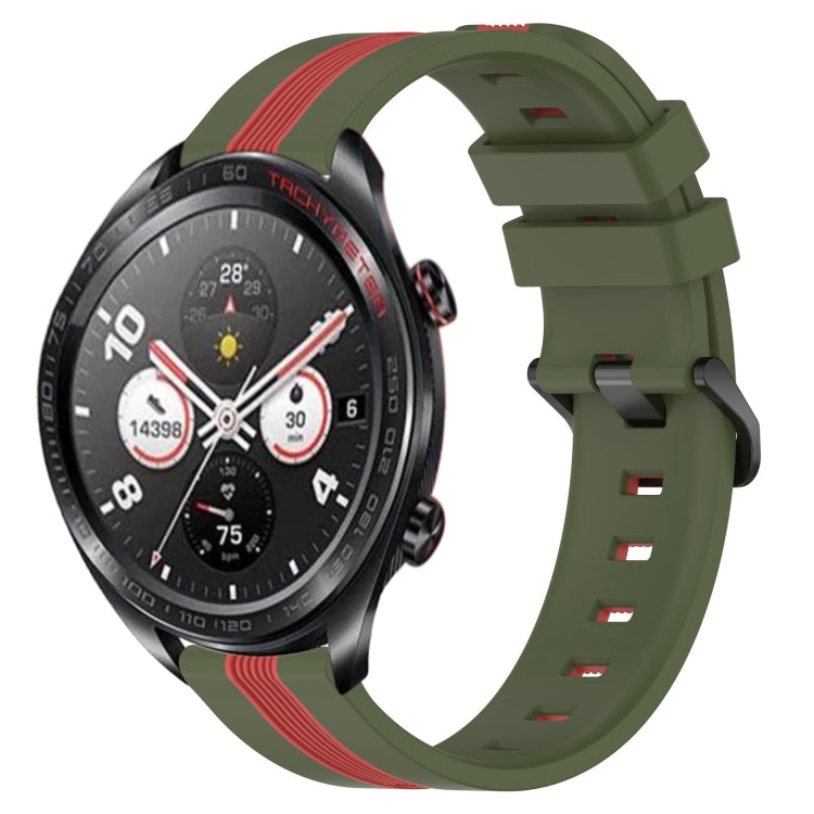 For Honor Watch Dream 22mm Vertical Two-Color Silicone Watch Band