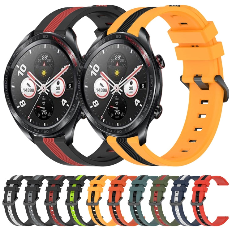 For Honor Watch Dream 22mm Vertical Two-Color Silicone Watch Band