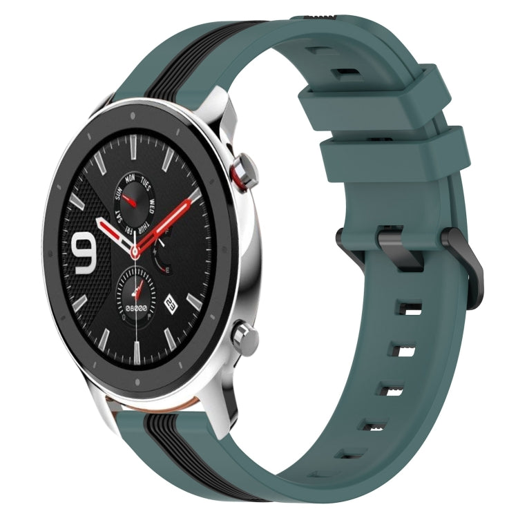 For Amazfit GTR 4 22mm Vertical Two-Color Silicone Watch Band