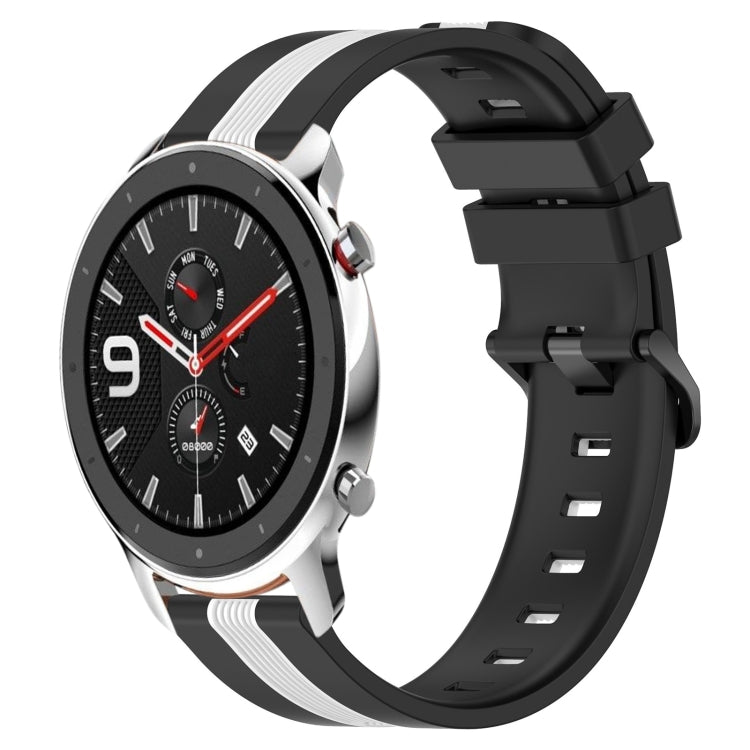 For Amazfit GTR 4 22mm Vertical Two-Color Silicone Watch Band