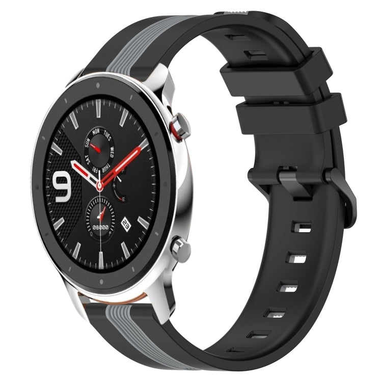 For Amazfit GTR 4 22mm Vertical Two-Color Silicone Watch Band