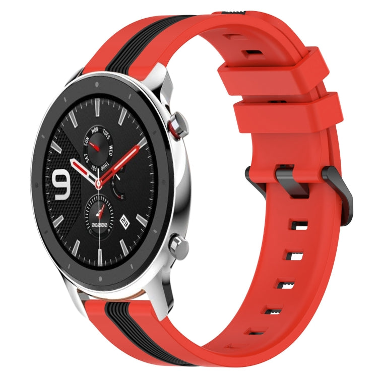 For Amazfit GTR 4 22mm Vertical Two-Color Silicone Watch Band