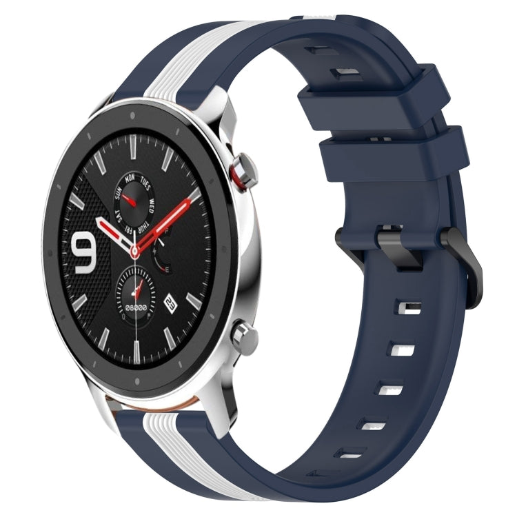 For Amazfit GTR 4 22mm Vertical Two-Color Silicone Watch Band
