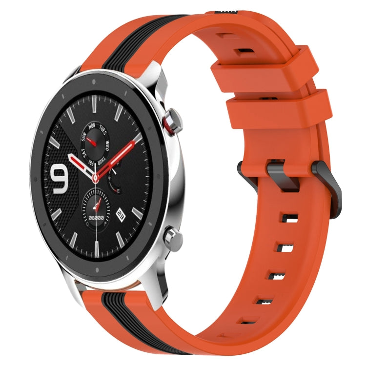 For Amazfit GTR 4 Pro 22mm Vertical Two-Color Silicone Watch Band