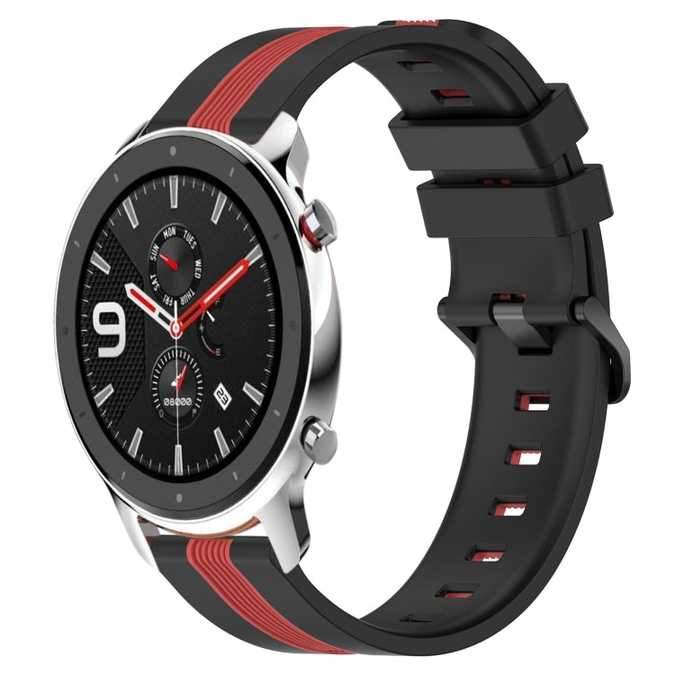 For Amazfit GTR 4 Pro 22mm Vertical Two-Color Silicone Watch Band