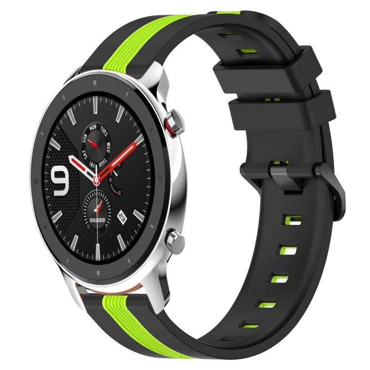 For Amazfit GTR 4 Pro 22mm Vertical Two-Color Silicone Watch Band