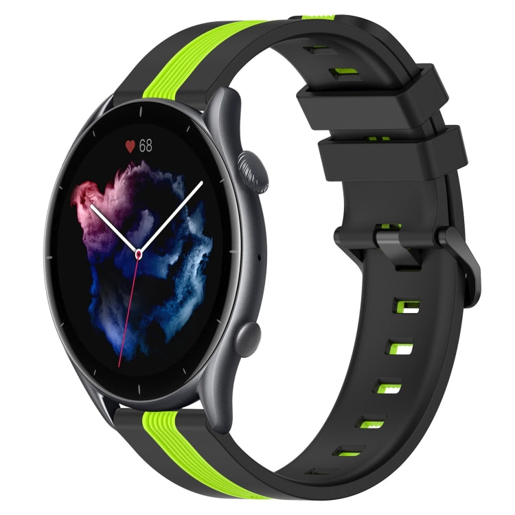 For Amazfit GTR 3 22mm Vertical Two-Color Silicone Watch Band