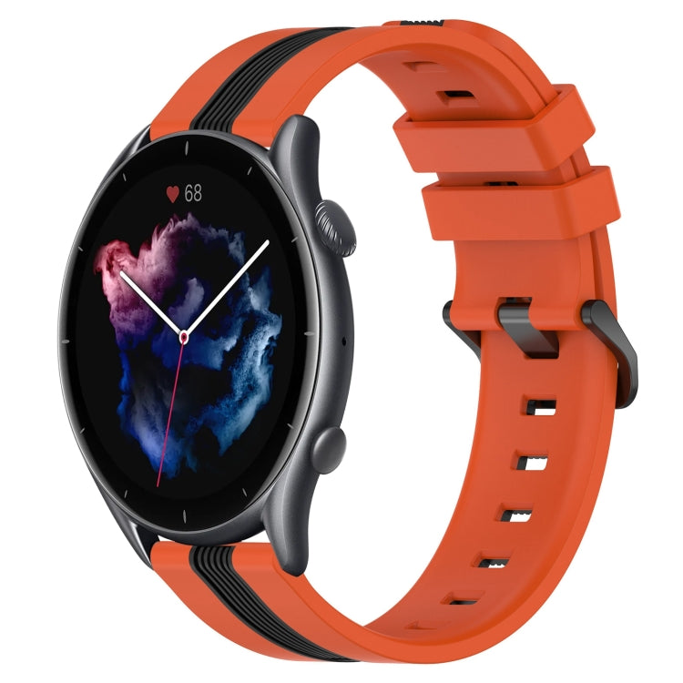 For Amazfit GTR 3 Pro 22mm Vertical Two-Color Silicone Watch Band