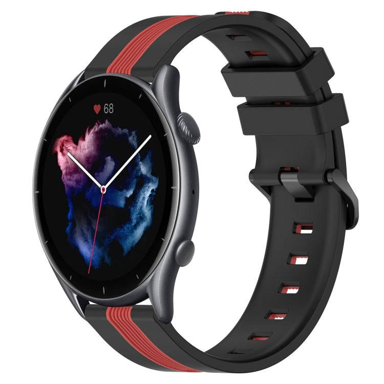 For Amazfit GTR 3 Pro 22mm Vertical Two-Color Silicone Watch Band