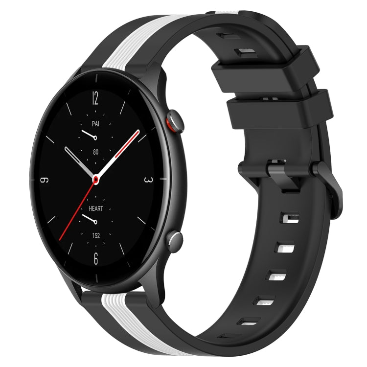 For Amazfit GTR 2e 22mm Vertical Two-Color Silicone Watch Band