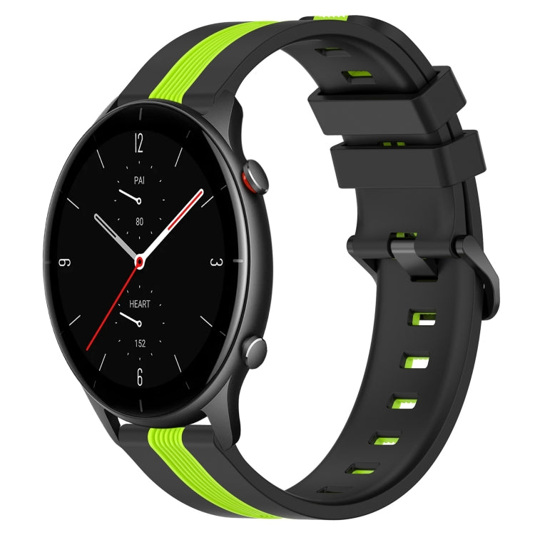 For Amazfit GTR 2e 22mm Vertical Two-Color Silicone Watch Band