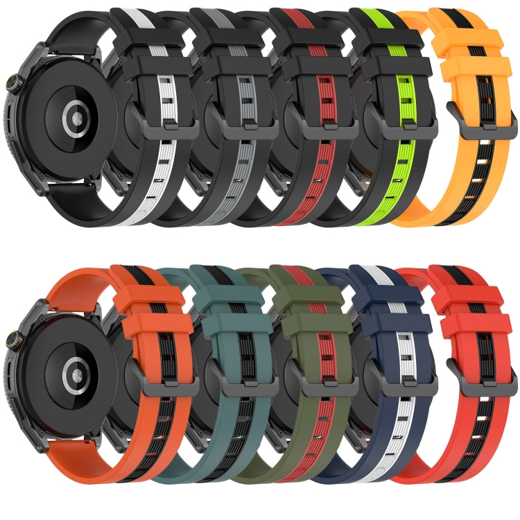For Amazfit GTR 2e 22mm Vertical Two-Color Silicone Watch Band