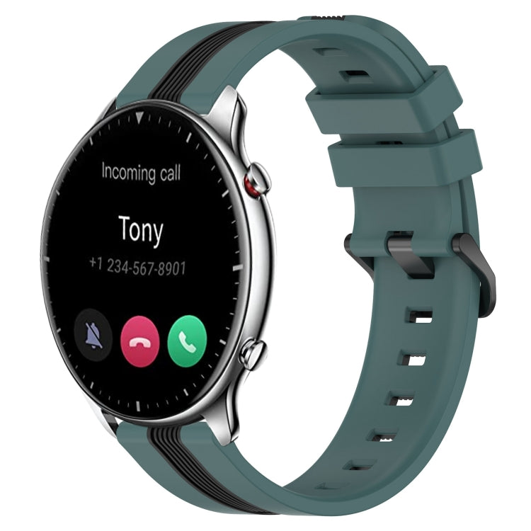 For Amazfit GTR 2 22mm Vertical Two-Color Silicone Watch Band