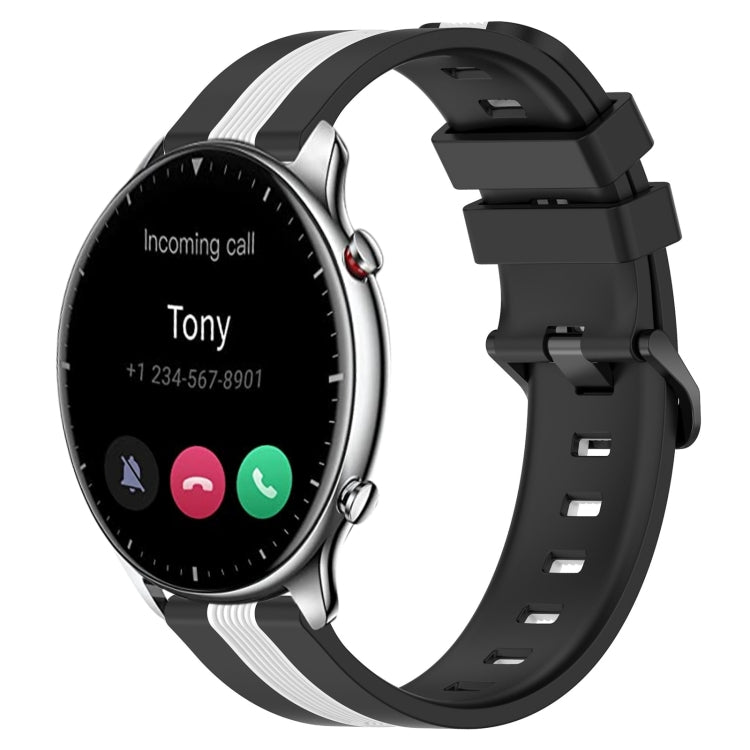For Amazfit GTR 2 22mm Vertical Two-Color Silicone Watch Band