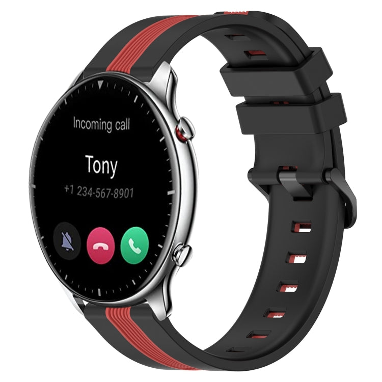 For Amazfit GTR 2 22mm Vertical Two-Color Silicone Watch Band