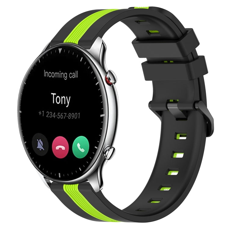 For Amazfit GTR 2 22mm Vertical Two-Color Silicone Watch Band