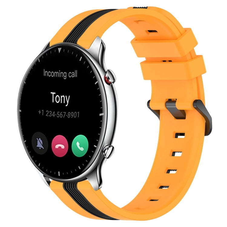 For Amazfit GTR 2 22mm Vertical Two-Color Silicone Watch Band