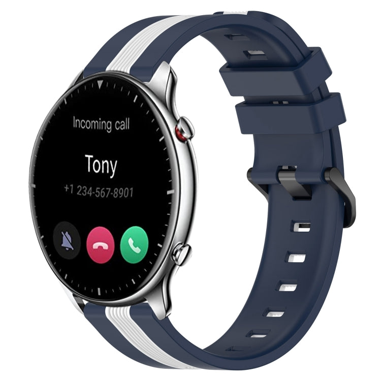 For Amazfit GTR 2 22mm Vertical Two-Color Silicone Watch Band