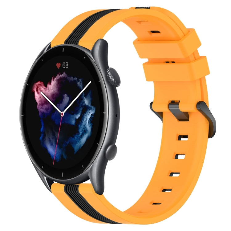 For Amazfit 3 22mm Vertical Two-Color Silicone Watch Band