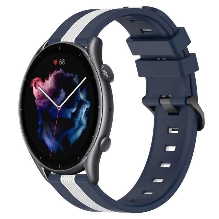 For Amazfit 3 22mm Vertical Two-Color Silicone Watch Band